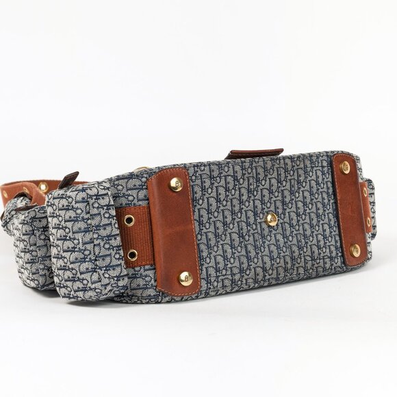 Christian Dior Street Chic Columbus Avenue Blue Logo-Jacquard Shoulder Bag - Picture 5 of 16